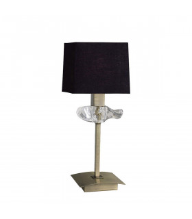 Akira Table Lamp 1 Light E14 Antique Brass With Black Shade-1