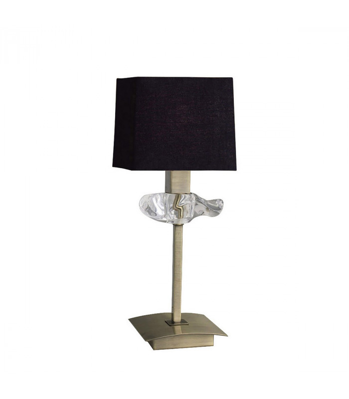 Akira Table Lamp 1 Light E14 Antique Brass With Black Shade-1
