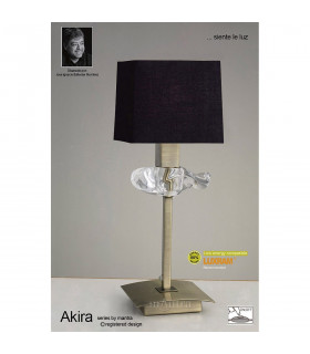 Akira Table Lamp 1 Light E14 Antique Brass With Black Shade-2