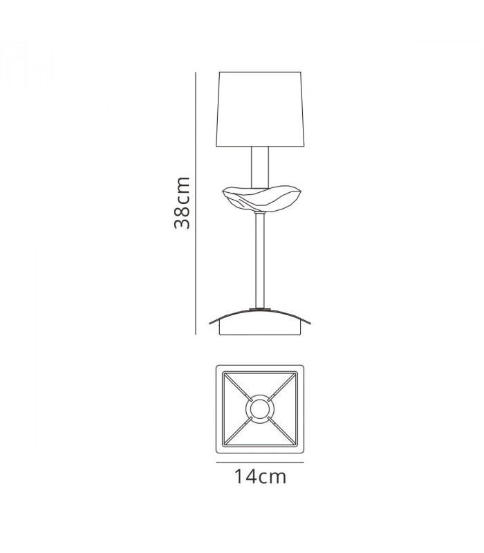 Akira Table Lamp 1 Light E14 Antique Brass With Black Shade-5