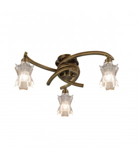 Alaska Ceiling 3 Light L1/SGU10 Antique Brass CFL Lamps INCLUDED-1