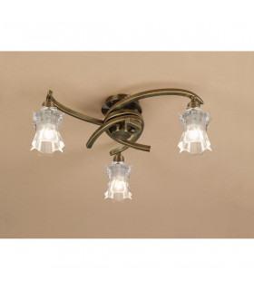 Alaska Ceiling 3 Light L1/SGU10 Antique Brass CFL Lamps INCLUDED-2