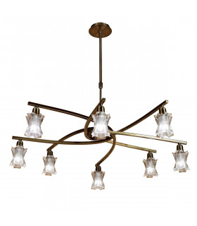 Alaska Pendant Convertible To Semi Flush 8 Light L1/SGU10 Antique Brass CFL Lamps INCLUDED-1