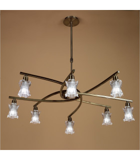 Alaska Pendant Convertible To Semi Flush 8 Light L1/SGU10 Antique Brass CFL Lamps INCLUDED-2