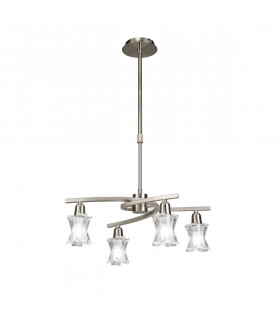 Alaska Pendant Convertible To Semi Flush 4 Light L1/SGU10 Satin Nickel CFL Lamps INCLUDED-1