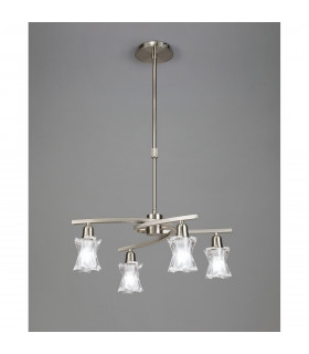 Alaska Pendant Convertible To Semi Flush 4 Light L1/SGU10 Satin Nickel CFL Lamps INCLUDED-2