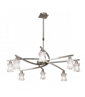 Alaska Pendant Convertible To Semi Flush 8 Light L1/SGU10 Satin Nickel CFL Lamps INCLUDED-1