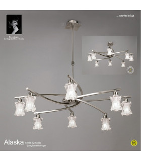 Alaska Pendant Convertible To Semi Flush 8 Light L1/SGU10 Satin Nickel CFL Lamps INCLUDED-2