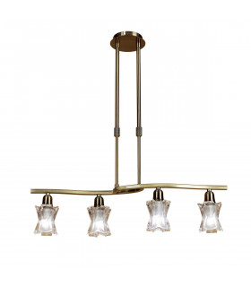 Alaska Telescopic 4 Light L1 SGU10 Bar Antique Brass CFL Lamps INCLUDED-1