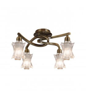 Alaska Ceiling 4 Light L1/SGU10 Antique Brass CFL Lamps INCLUDED-1