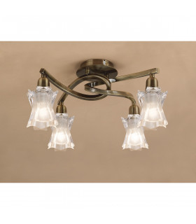 Alaska Ceiling 4 Light L1/SGU10 Antique Brass CFL Lamps INCLUDED-2