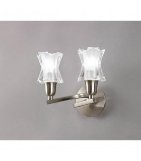 Alaska Wall Lamp Switched 2 Light L1/SGU10 Satin Nickel CFL Lamps INCLUDED-2