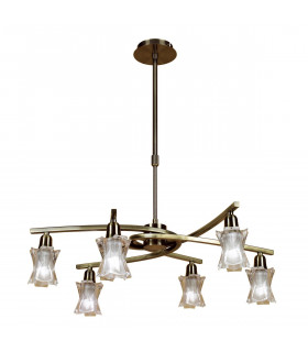 Alaska Pendant Convertible To Semi Flush 6 Light L1/SGU10 Antique Brass CFL Lamps INCLUDED-1