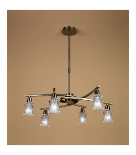 Alaska Pendant Convertible To Semi Flush 6 Light L1/SGU10 Antique Brass CFL Lamps INCLUDED-2
