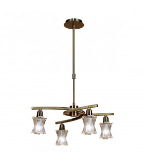 Alaska Pendant Convertible To Semi Flush 4 Light L1/SGU10 Antique Brass CFL Lamps INCLUDED-1
