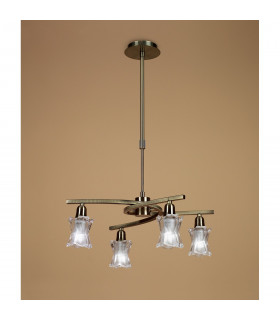 Alaska Pendant Convertible To Semi Flush 4 Light L1/SGU10 Antique Brass CFL Lamps INCLUDED-2
