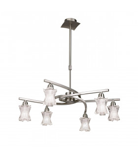 Alaska Pendant Convertible To Semi Flush 6 Light L1/SGU10 Satin Nickel CFL Lamps INCLUDED-1