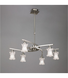 Alaska Pendant Convertible To Semi Flush 6 Light L1/SGU10 Satin Nickel CFL Lamps INCLUDED-2