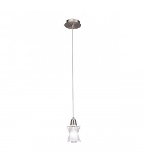 Alaska Square Pendant 1 Light L1/SGU10 Satin Nickel CFL Lamps INCLUDED-1