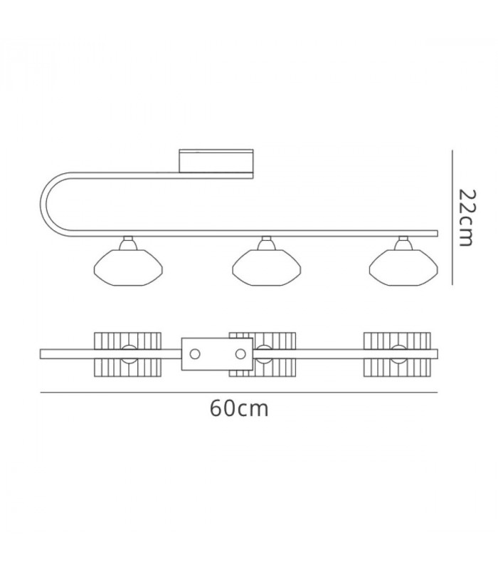 Alfa Linear Bar 3 Light G9 Polished Brass-6