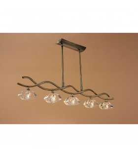 Alfa Linear Pendant 5 Light G9 Antique Brass-2