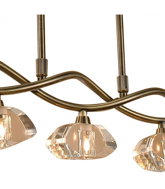 Alfa Linear Pendant 5 Light G9 Antique Brass-4