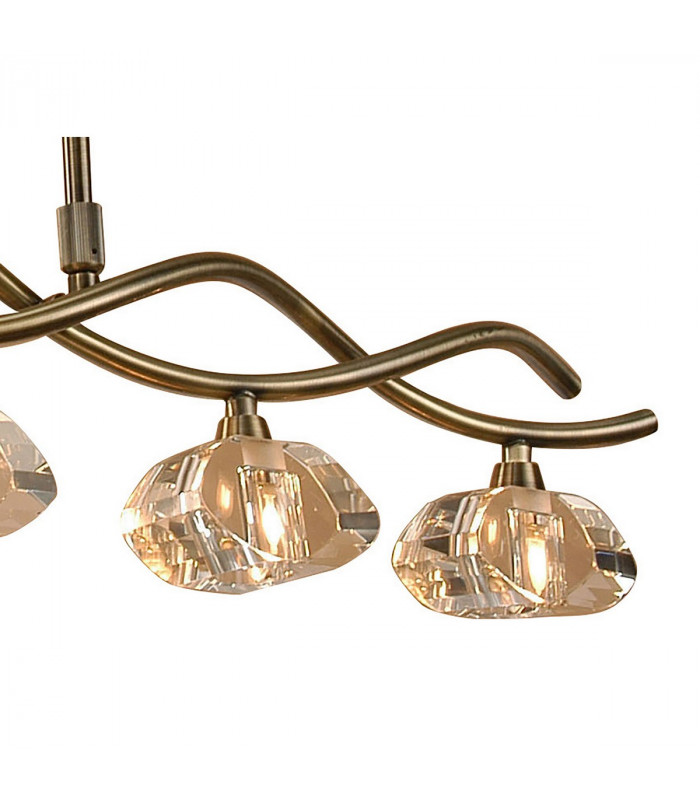Alfa Linear Pendant 5 Light G9 Antique Brass-7