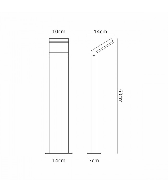 Alpine Bollard 12W LED 3000K 1020lm IP65 Anthracite 3yrs Warranty-5