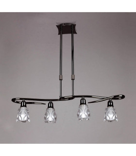 Amel Telescopic 4 Light L1 SGU10 Bar Black Chrome CFL Lamps INCLUDED-2