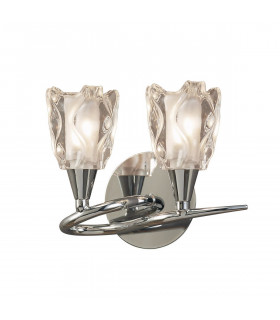 Amel Wall Lamp Switched 2 Light L1/SGU10 Polished Chrome CFL Lamps INCLUDED-1
