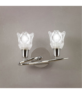 Amel Wall Lamp Switched 2 Light L1/SGU10 Polished Chrome CFL Lamps INCLUDED-2