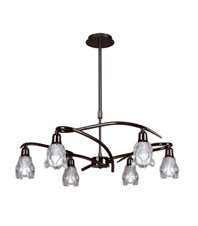 Amel Telescopic Convertible To Semi Flush 6 Light L1/SGU10 Black Chrome CFL Lamps INCLUDED-1