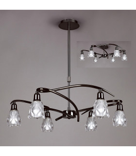 Amel Telescopic Convertible To Semi Flush 6 Light L1/SGU10 Black Chrome CFL Lamps INCLUDED-2