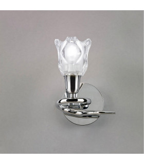 Amel Wall Lamp Switched 1 Light L1/SGU10 Polished Chrome CFL Lamps INCLUDED-2