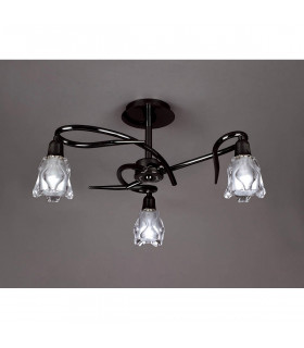 Amel Ceiling 3 Light L1/SGU10 Black Chrome CFL Lamps INCLUDED-2
