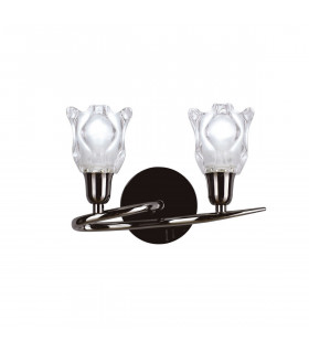 Amel Wall Lamp Switched 2 Light L1/SGU10 Black Chrome CFL Lamps INCLUDED-1