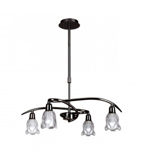 Amel Telescopic Convertible To Semi Flush 4 Light L1/SGU10 Black Chrome CFL Lamps INCLUDED-1
