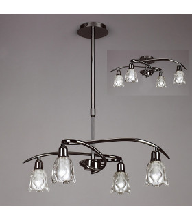 Amel Telescopic Convertible To Semi Flush 4 Light L1/SGU10 Black Chrome CFL Lamps INCLUDED-2