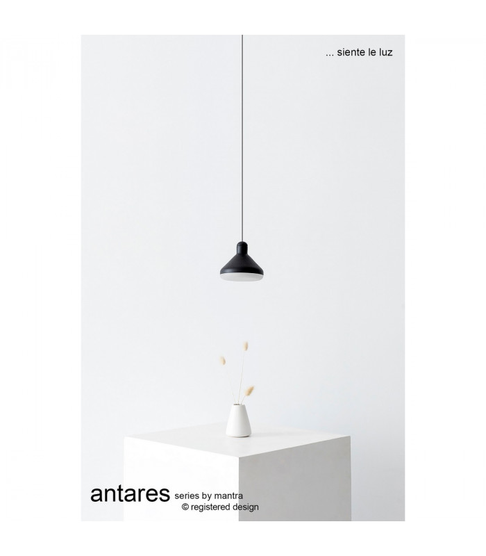 Antaras 1 Light Pendant 8W LED 3000K 590lm Black 3yrs Warranty-3