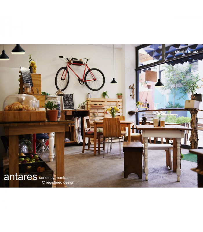 Antaras 1 Light Pendant 8W LED 3000K 590lm Black 3yrs Warranty-4