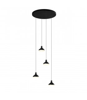 Antaras 4 Light Round Pendant 32W LED 3000K 2360lm Black 3yrs Warranty-1
