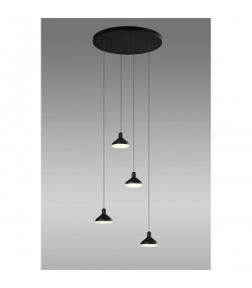 Antaras 4 Light Round Pendant 32W LED 3000K 2360lm Black 3yrs Warranty-2