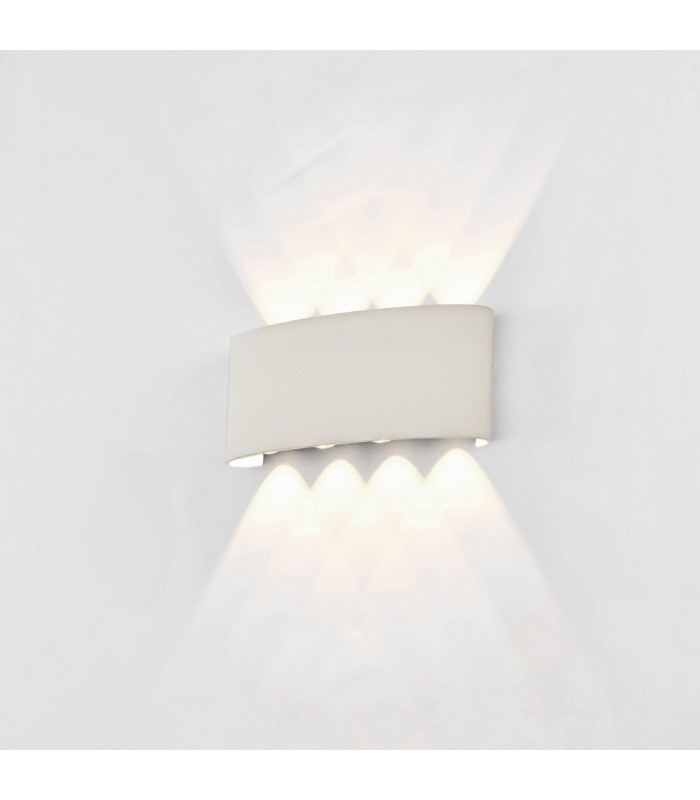 Arcs Wall Lamp 8W LED 3000K 830lm IP54 Sand White 3yrs Warranty-2