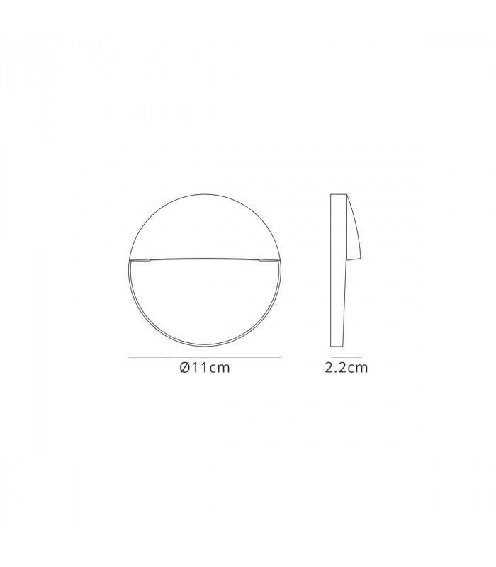 Baker Wall Lamp Small Round 3W LED 3000K 210lm IP54 Rust Brown 3yrs Warranty-5