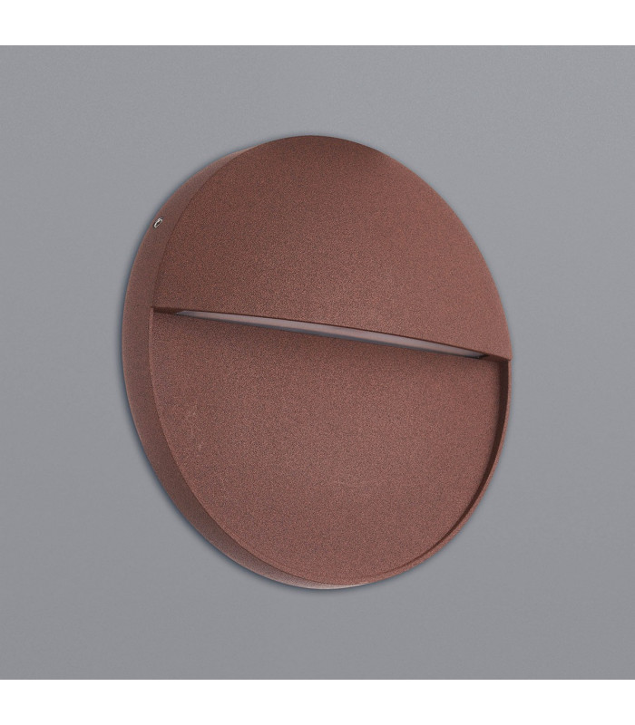 Baker Wall Lamp Large Round 6W LED 3000K 420lm IP54 Rust Brown 3yrs Warranty-2