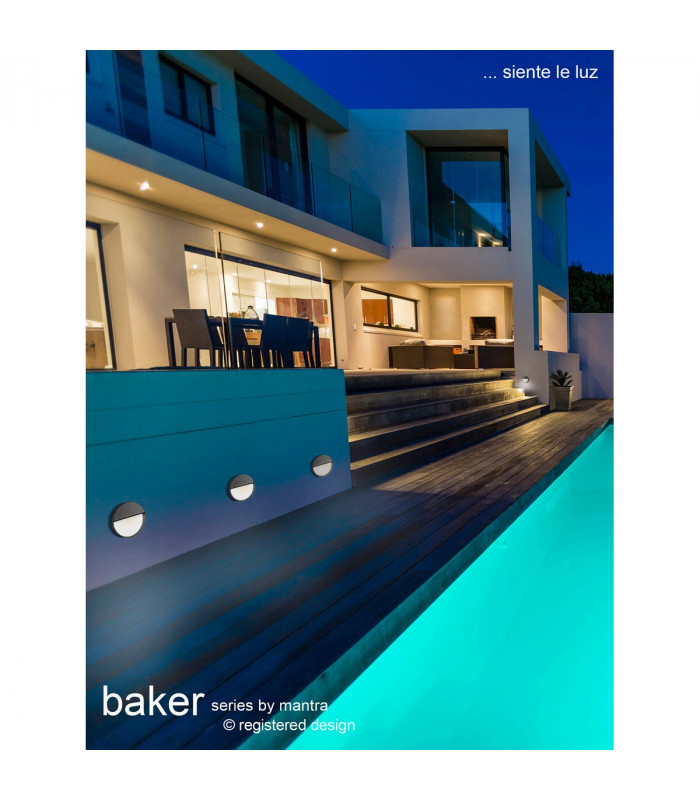 Baker Wall Lamp Large Round 6W LED 3000K 420lm IP54 Rust Brown 3yrs Warranty-3