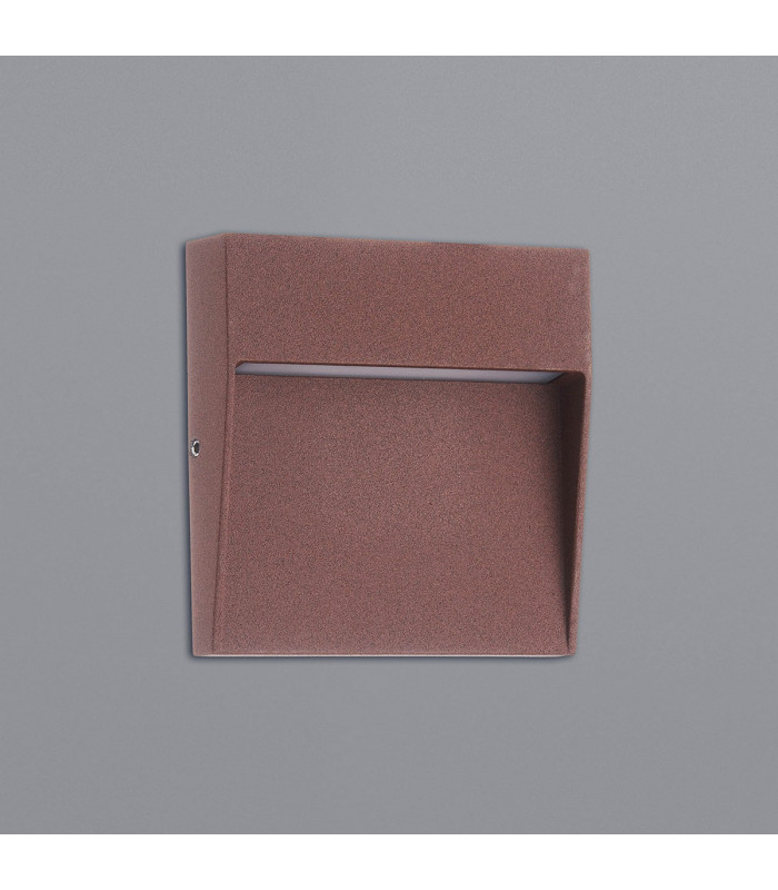 Baker Wall Lamp Small Square 3W LED 3000K 210lm IP54 Rust Brown 3yrs Warranty-2