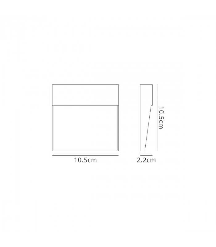 Baker Wall Lamp Small Square 3W LED 3000K 210lm IP54 Rust Brown 3yrs Warranty-4