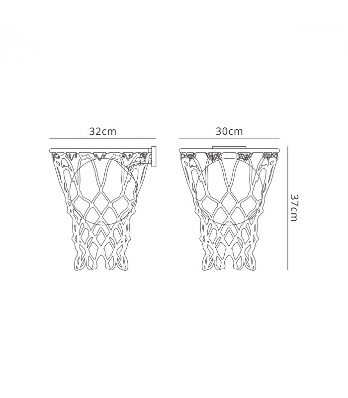 Basketball Wall Lamp 1 x E27 Matt Black-9