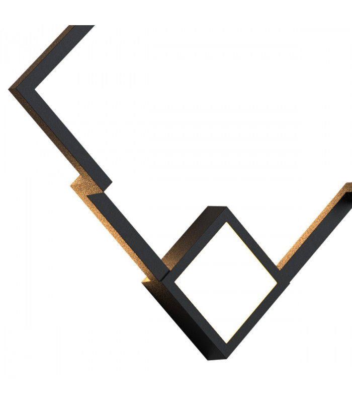 Boutique Square Wall Lamp 25W LED 3000K 1370lm Black 3yrs Warranty-3